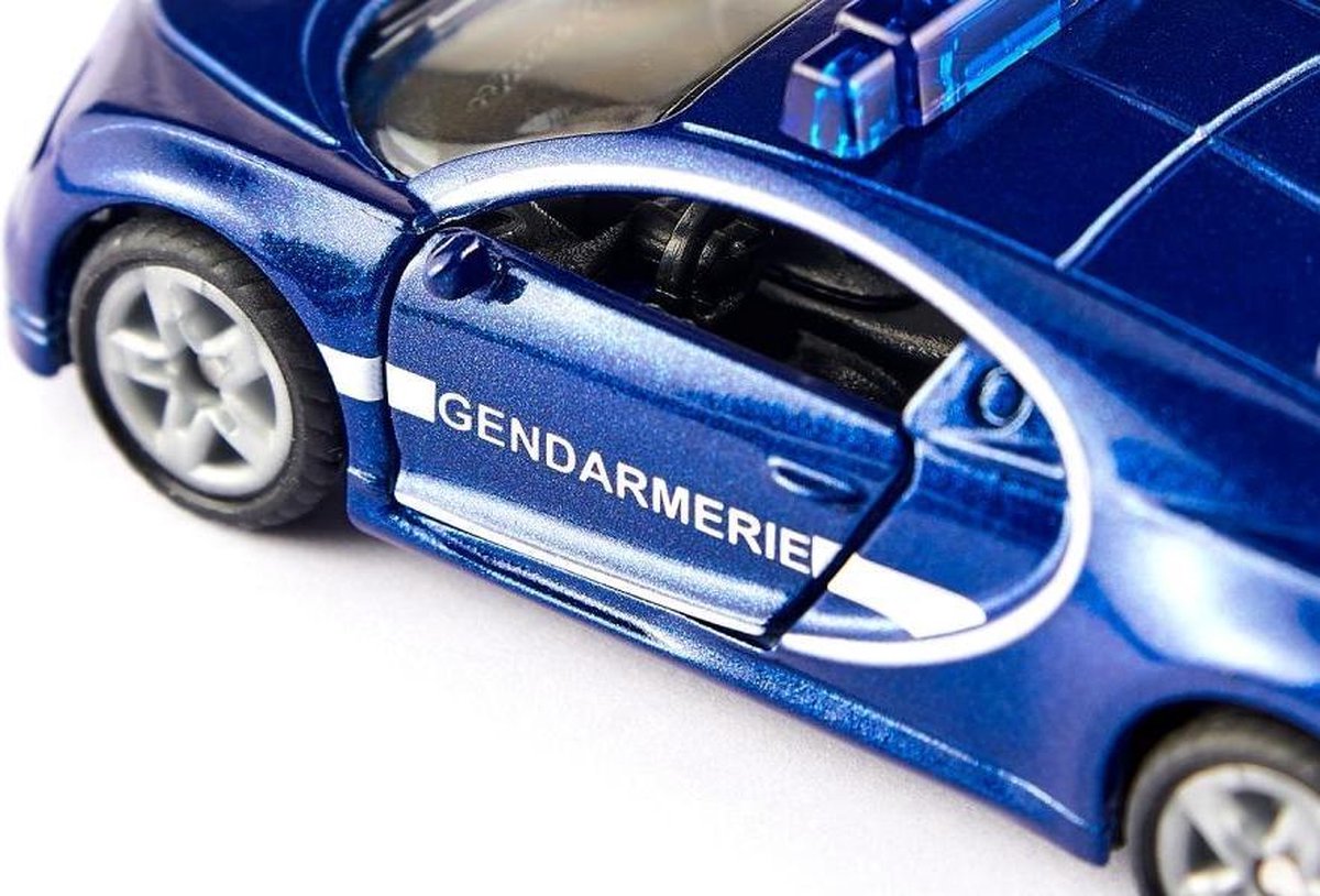 Siku Bugatti Chiron Gendarmerie 8 cm staal/wit (1541) - Blauw