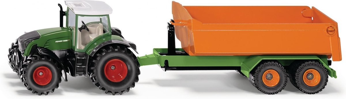 Siku Fendt 933 tractor met kiepwagen 12,8 cm staal (1989) - Groen