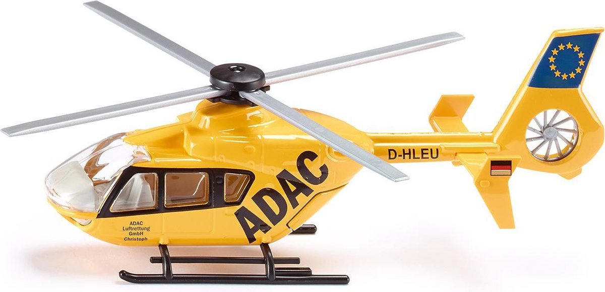 Siku reddingshelikopter Adac 20,7 cm staal/zwart (2539) - Geel
