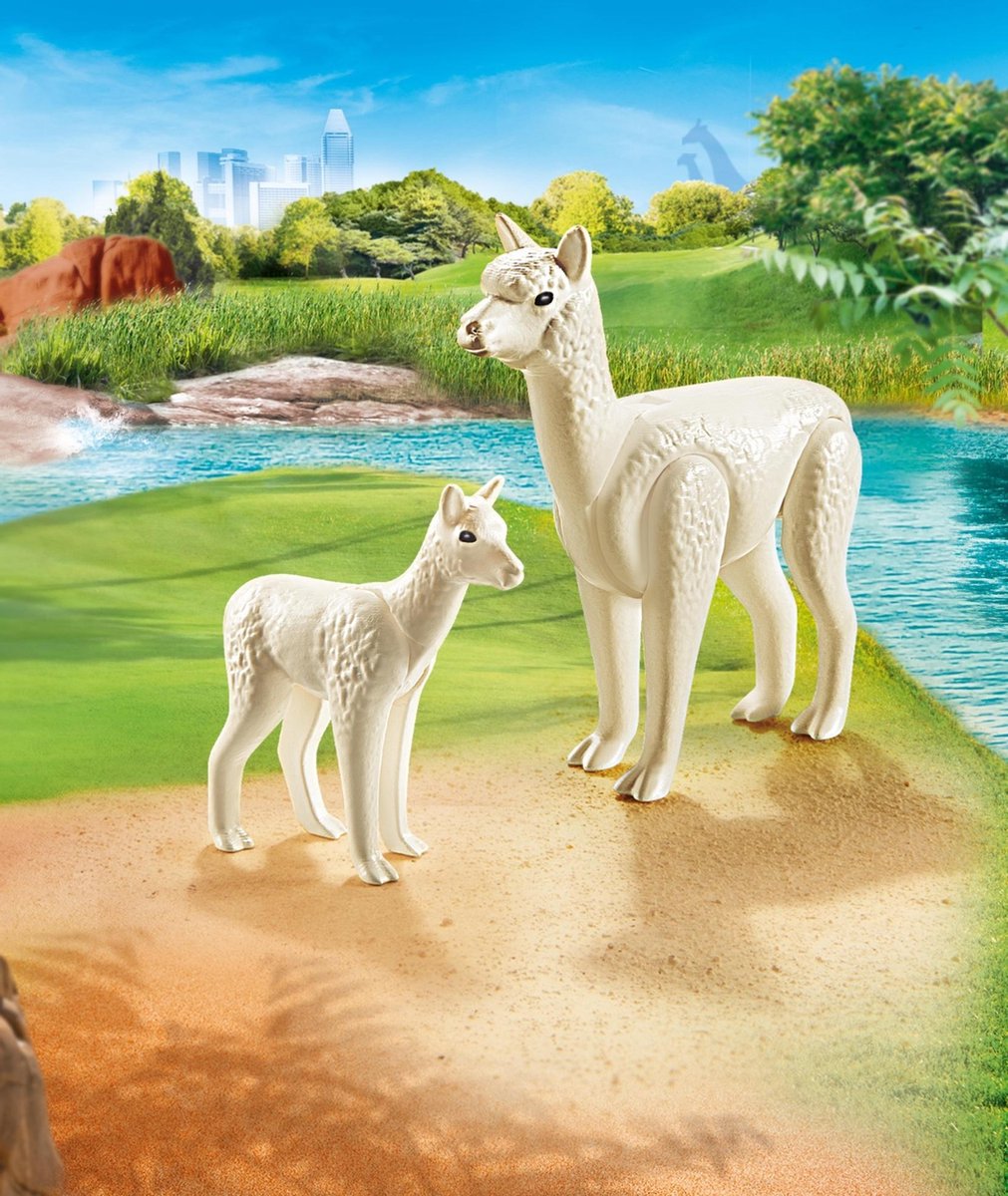 Playmobil Family Fun Alpaca met baby (70350) - Wit
