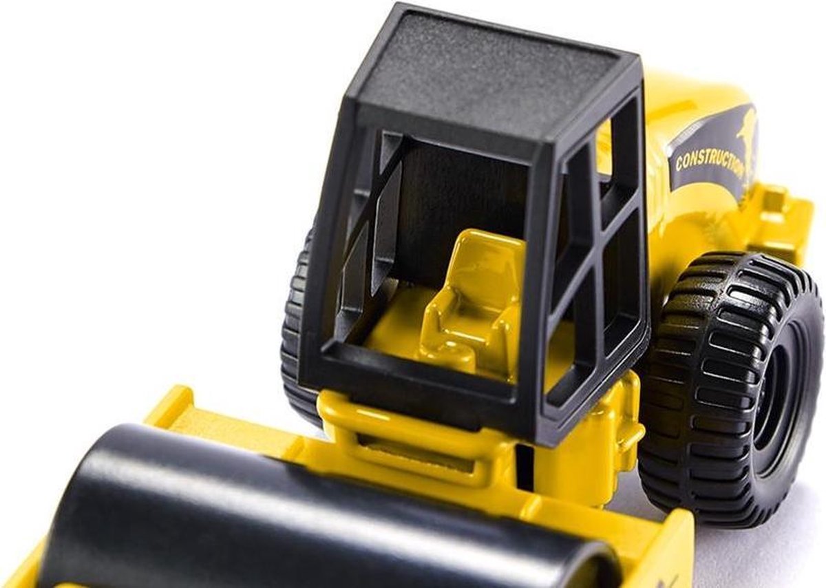 Siku asfaltwals 7 x 3,6 cm staal/zwart (0895) - Geel