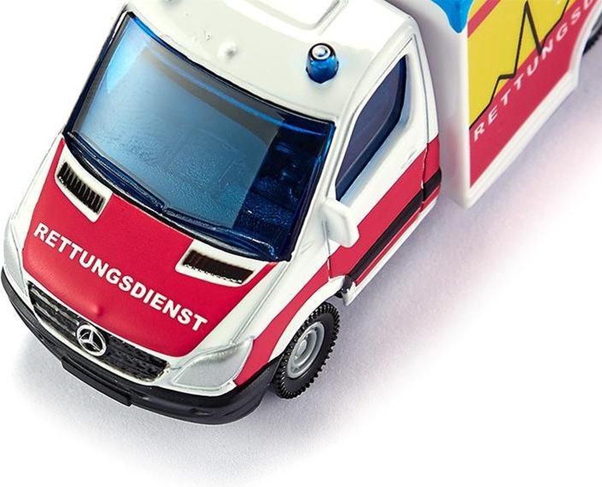 Siku Mercedes Benz Rettungsdienst 12,7 cm staal wit/rood (1536) - Geel