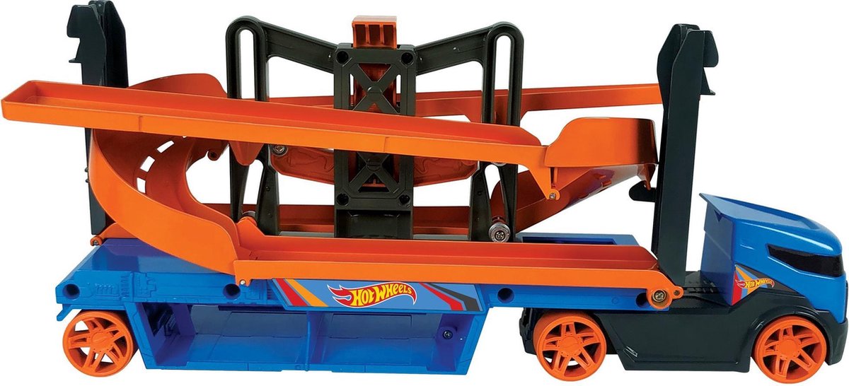 Hot Wheels transporter Lift en Launch 40 cm oranje/ - Blauw