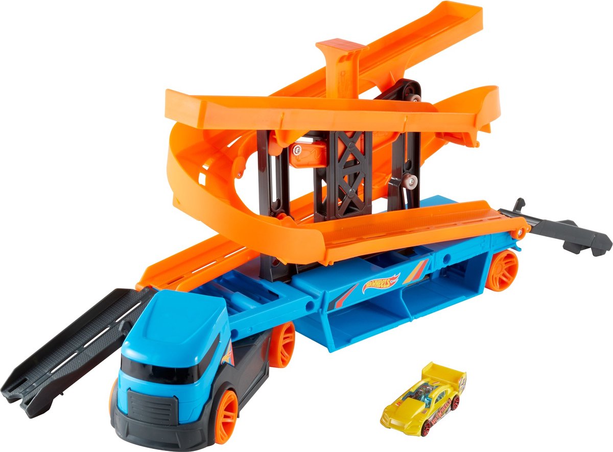 Hot Wheels transporter Lift en Launch 40 cm oranje/ - Blauw
