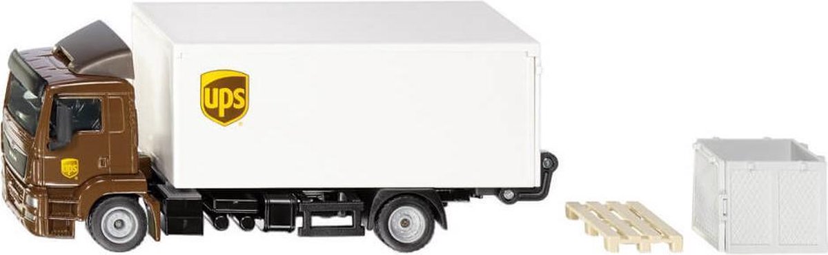 Siku Man UPS bakwagen 21,8 cm staal wit/brons (1997)