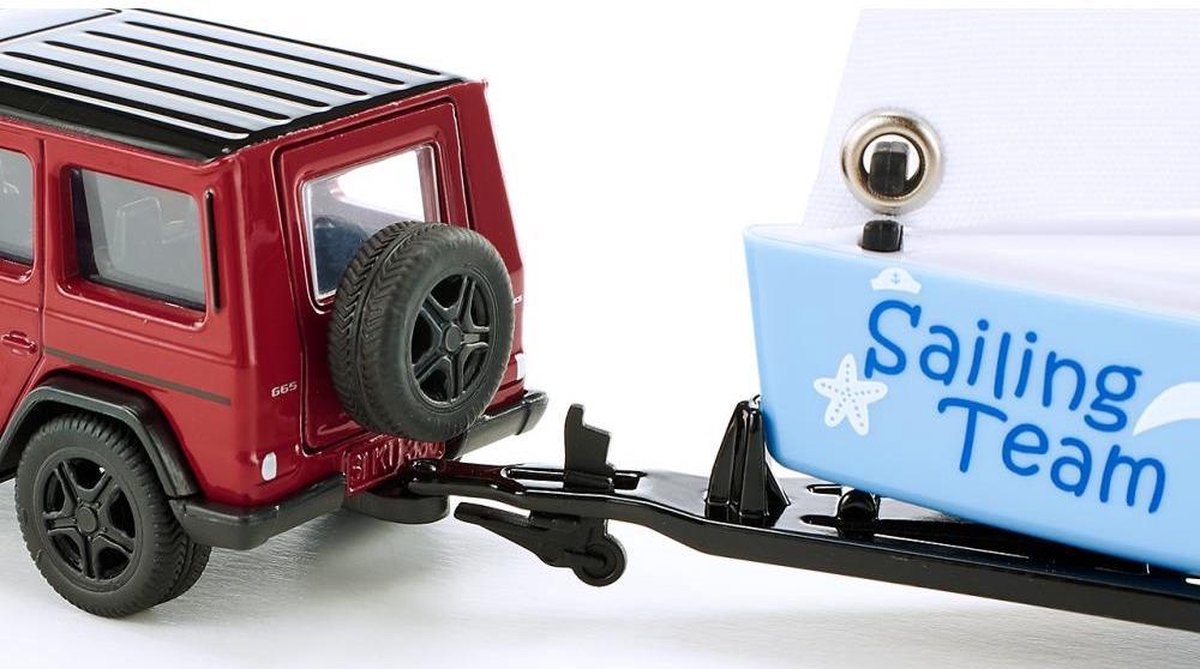 Siku Mercedes Benz AMG G65 met zeilboot 27,9 cm staal (2564) - Rood