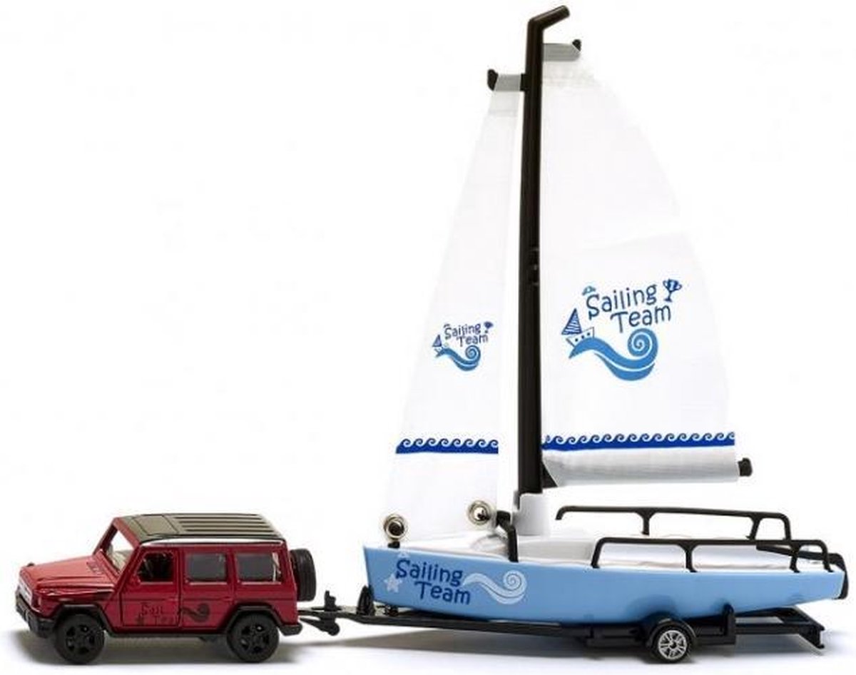 Siku Mercedes Benz AMG G65 met zeilboot 27,9 cm staal (2564) - Rood