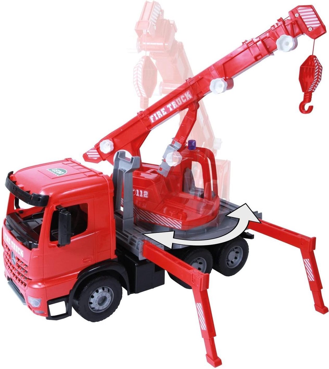 Lena brandweerkraan Mercedes Benz Arocs 70 cm/zwart - Rood