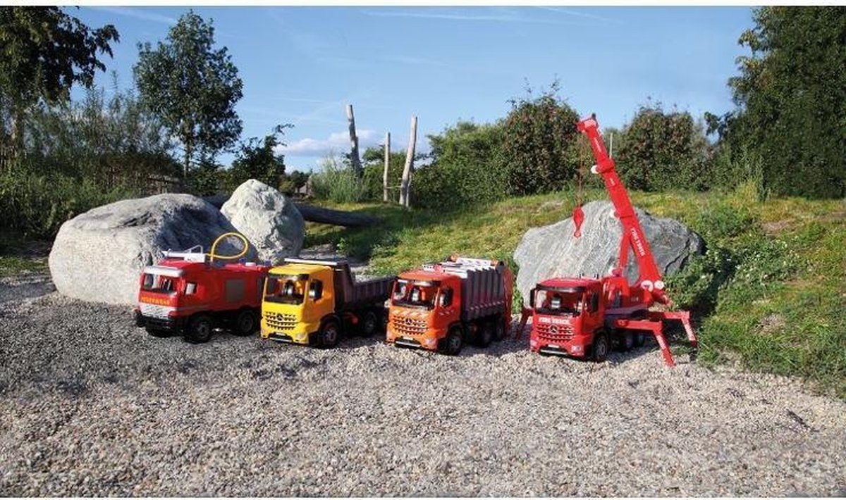 Lena brandweerkraan Mercedes Benz Arocs 70 cm/zwart - Rood