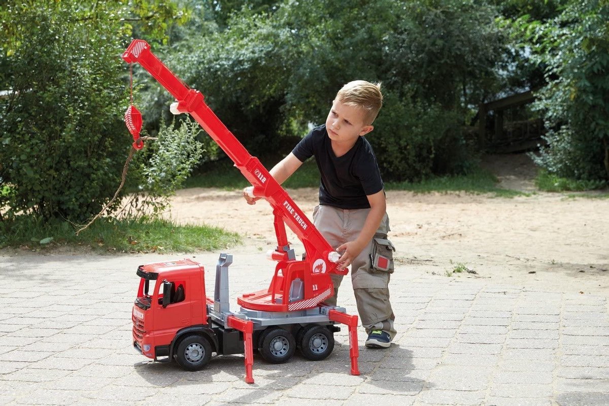 Lena brandweerkraan Mercedes Benz Arocs 70 cm/zwart - Rood