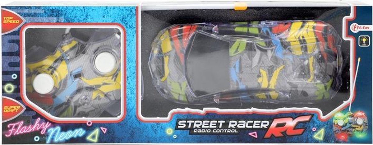 Toi-Toys Toi Toys race auto Street Racer RC jongens 2 delig - Zwart