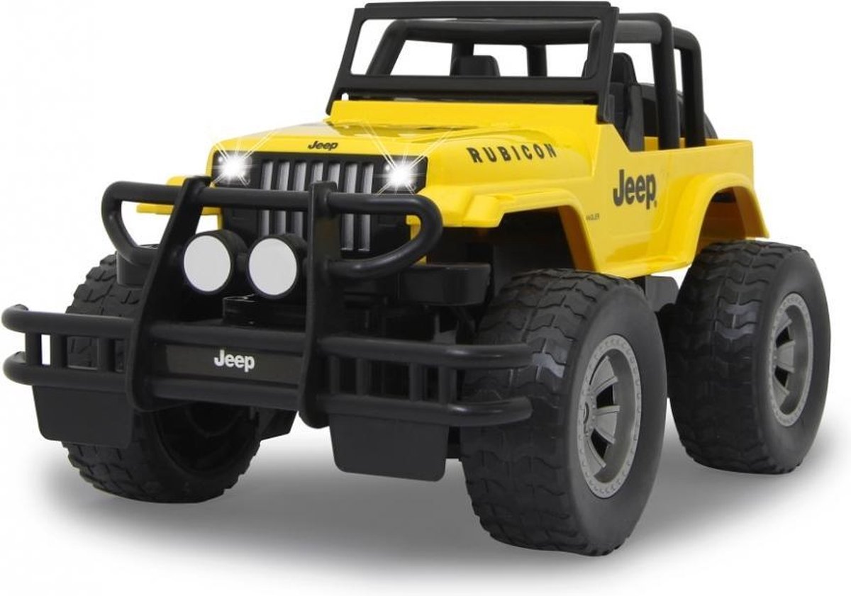 Jamara auto Jeep Wrangler RC jongens 1:12/zwart 2 delig - Geel