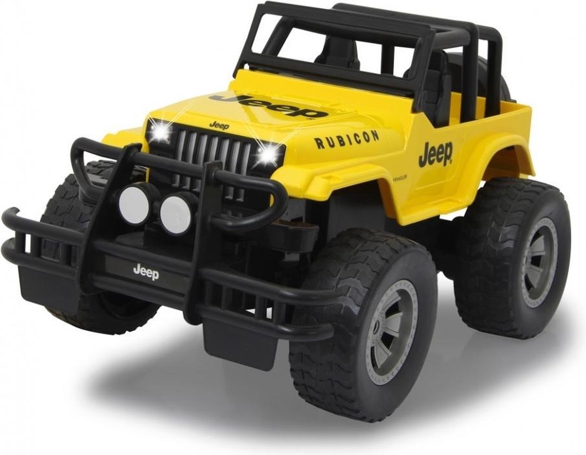 Jamara auto Jeep Wrangler RC jongens 1:12/zwart 2 delig - Geel