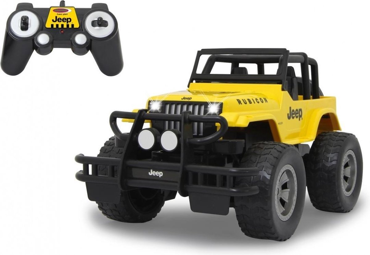 Jamara auto Jeep Wrangler RC jongens 1:12/zwart 2 delig - Geel