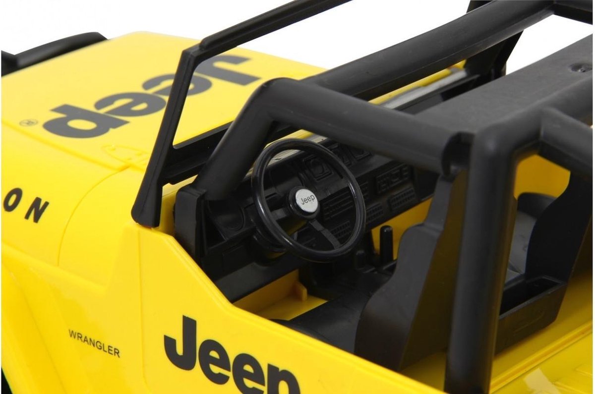 Jamara auto Jeep Wrangler RC jongens 1:12/zwart 2 delig - Geel