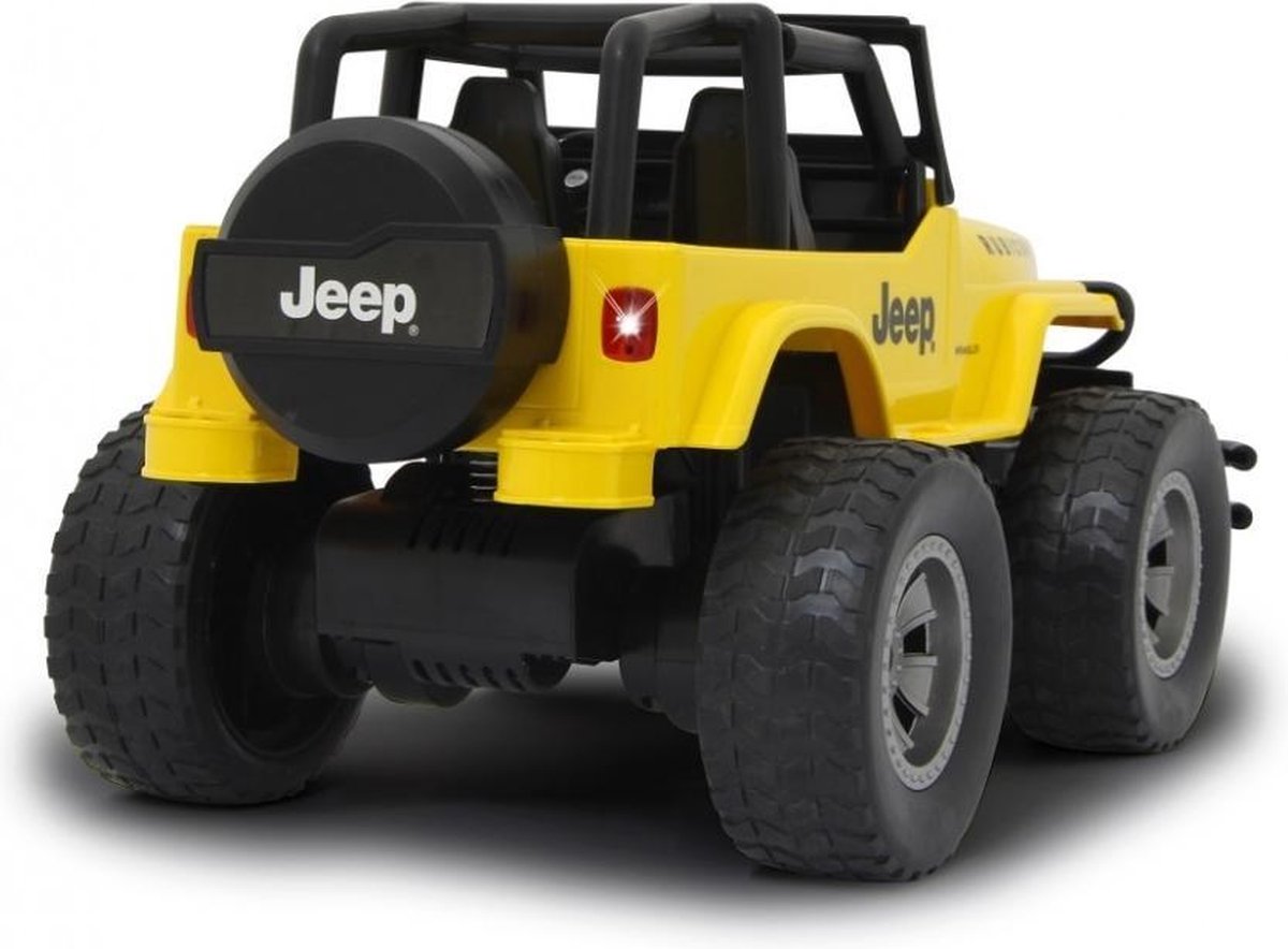 Jamara auto Jeep Wrangler RC jongens 1:12/zwart 2 delig - Geel