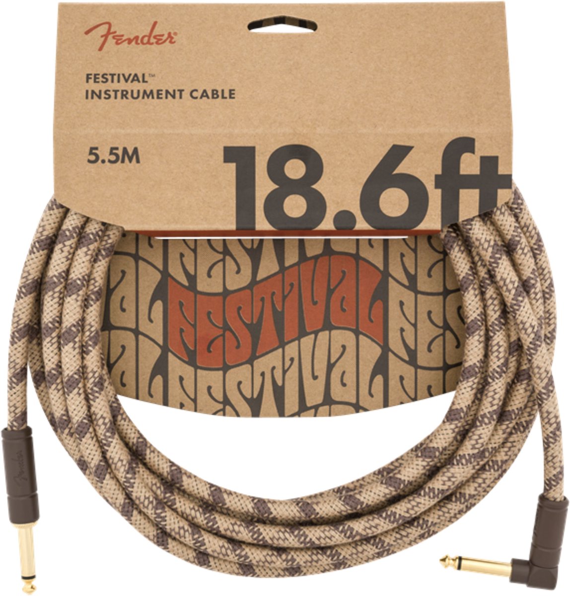 Fender Festival Cables Brown R/A instrumentkabel 5.5m