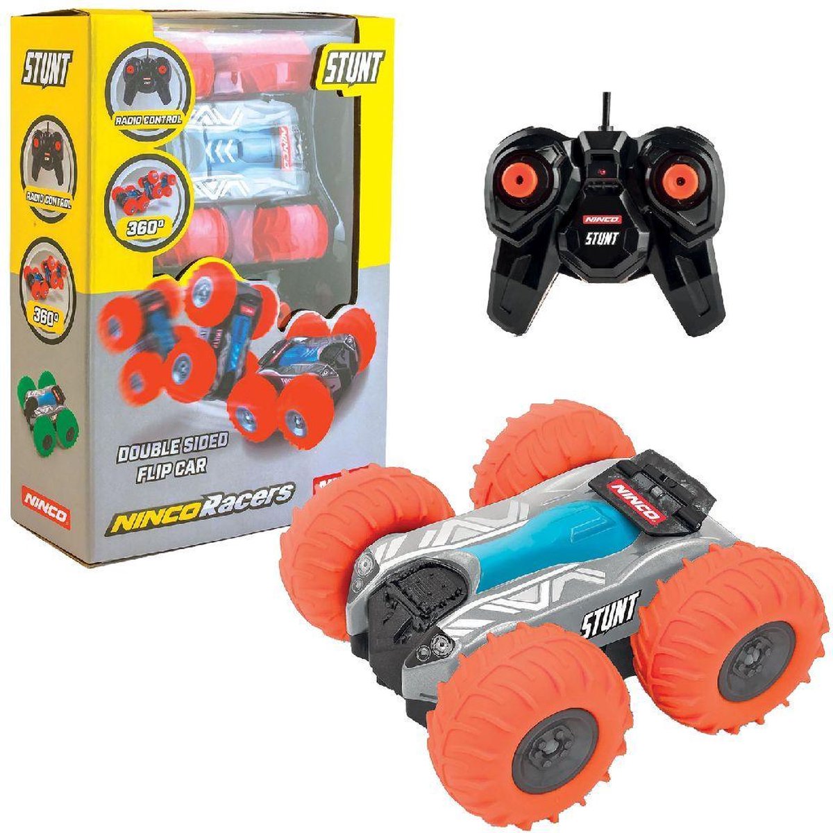 Ninco auto RC Stunt junior 13 cm rubber 2 delig - Oranje