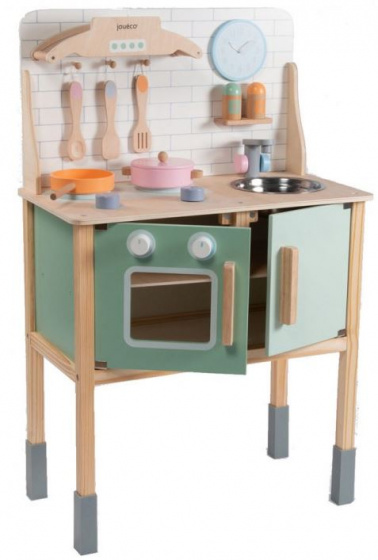 Joueco Jouéco kinderkeuken met accessoires junior hout 9 delig