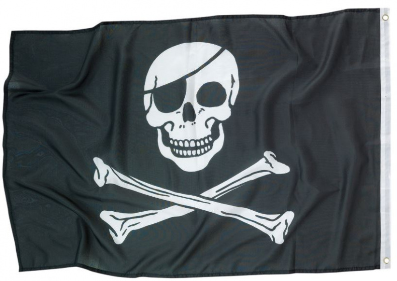 Amscan piratenvlag 92 x 60 cm polyester - Zwart