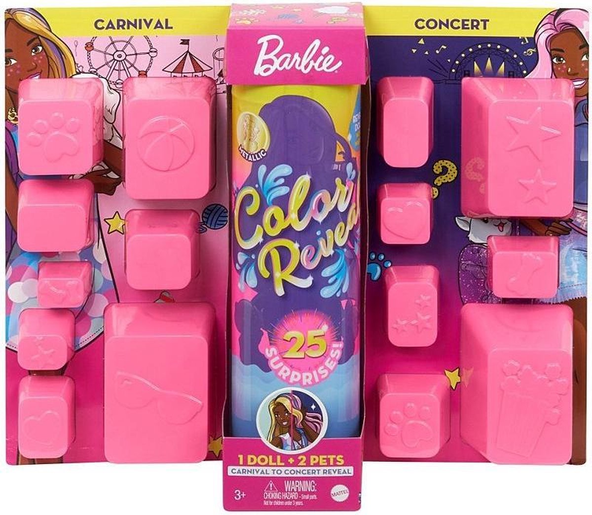 Barbie tienerpop Color Reveal Carnival/Concert meisjes 17 delig