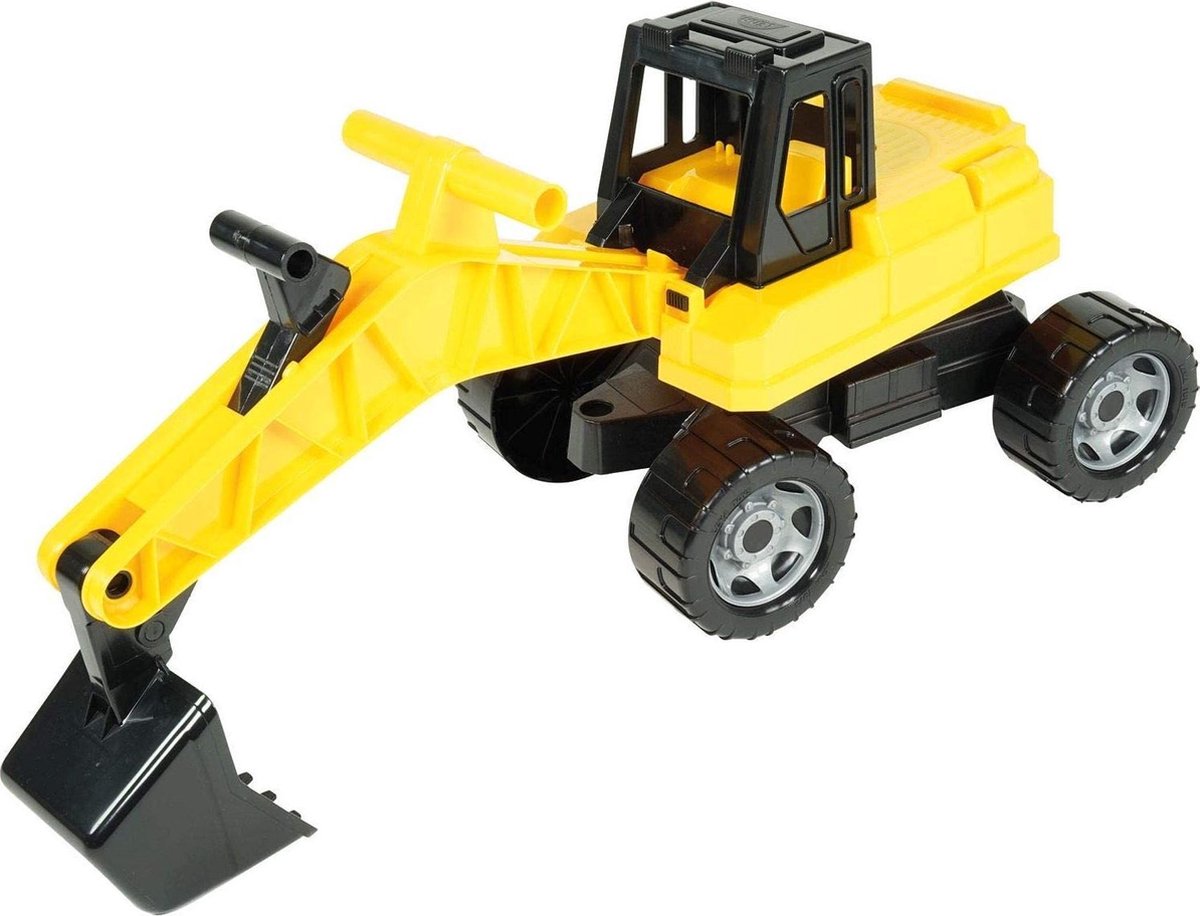 Lena graafmachine Giga Trucks junior 70 cm/geel - Zwart