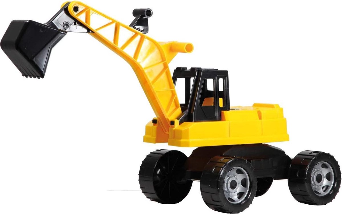 Lena graafmachine Giga Trucks junior 70 cm/geel - Zwart