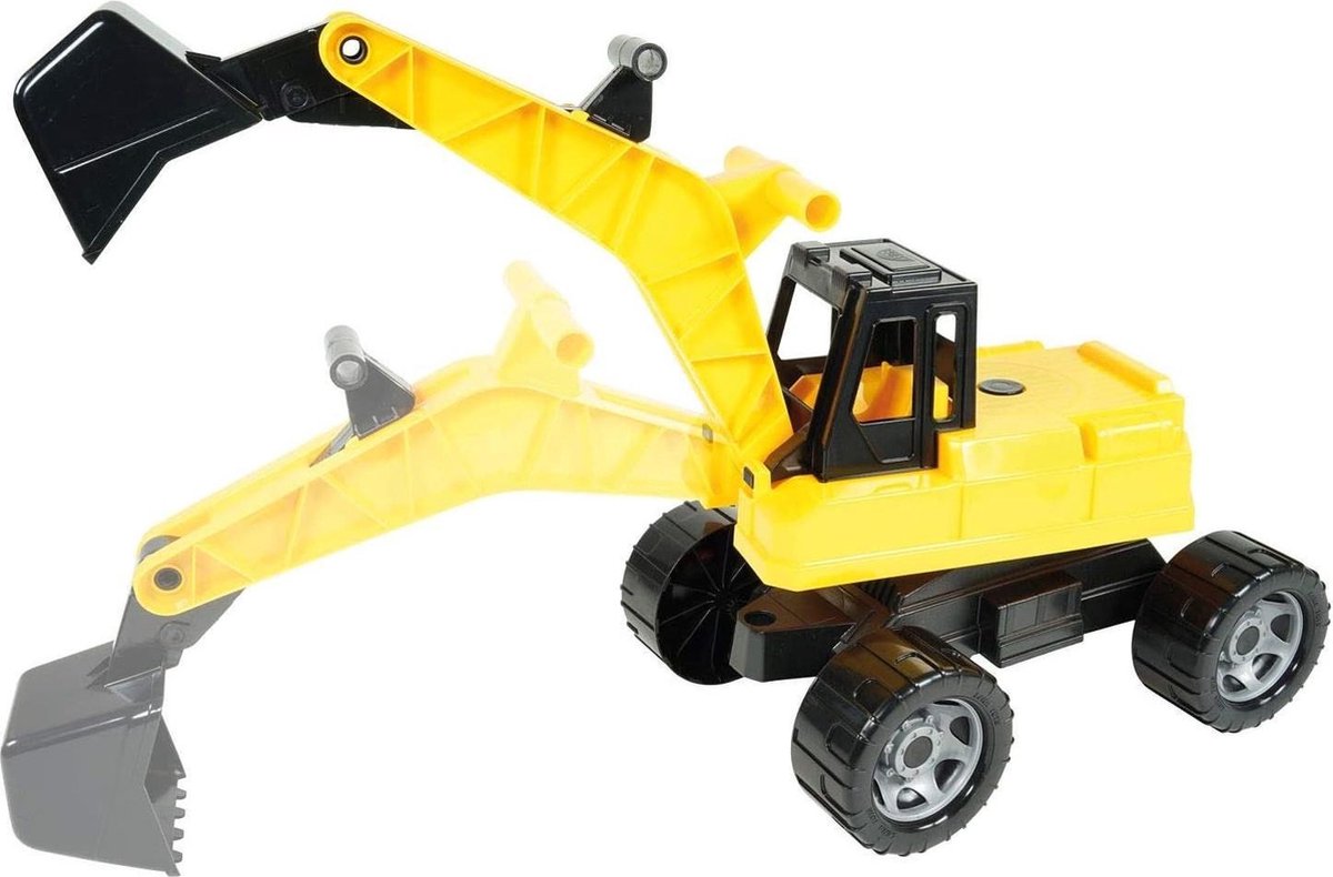 Lena graafmachine Giga Trucks junior 70 cm/geel - Zwart