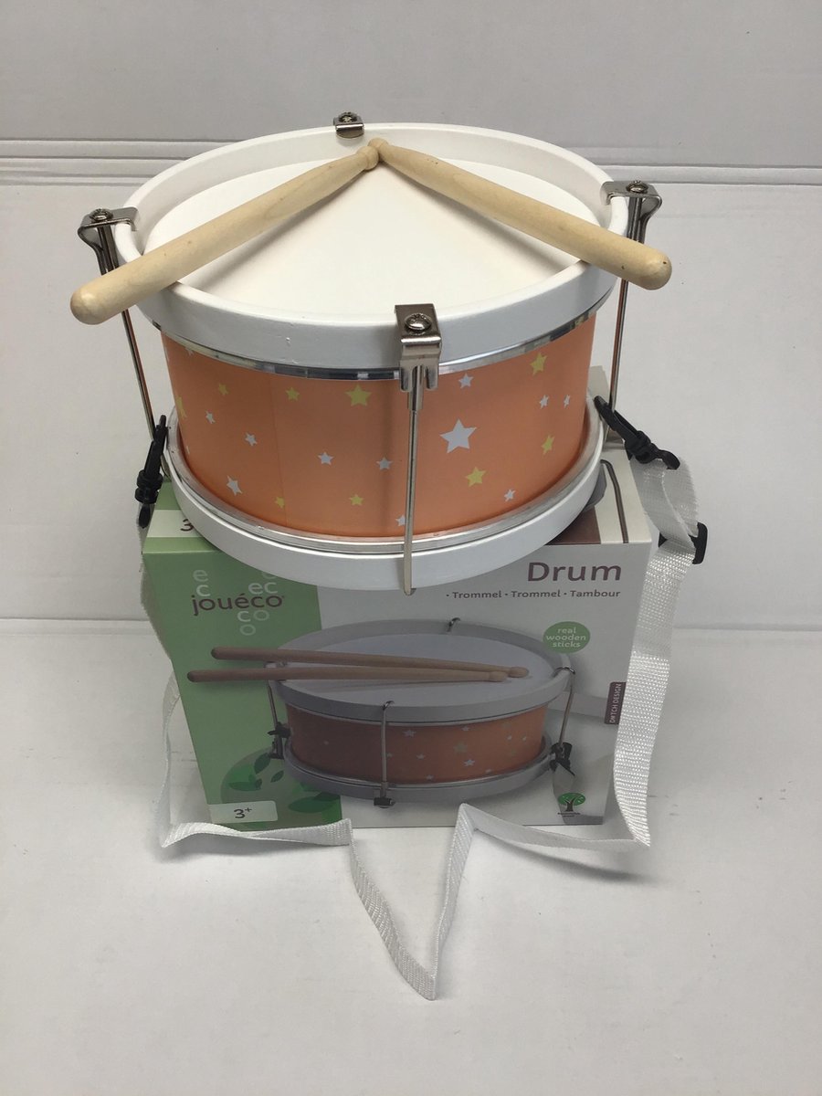 Joueco Jouéco trommel junior hout/staal/roze 3 delig - Wit