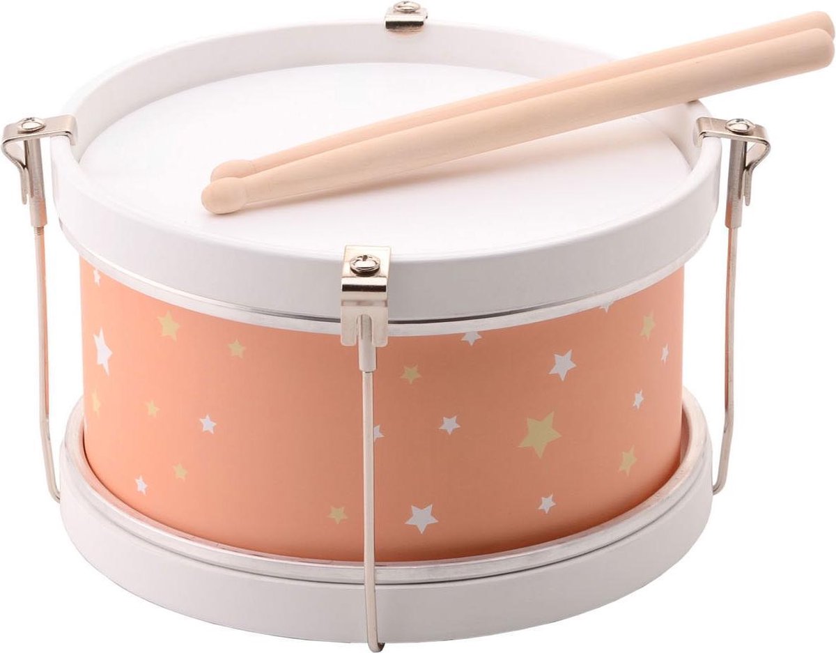 Joueco Jouéco trommel junior hout/staal/roze 3 delig - Wit