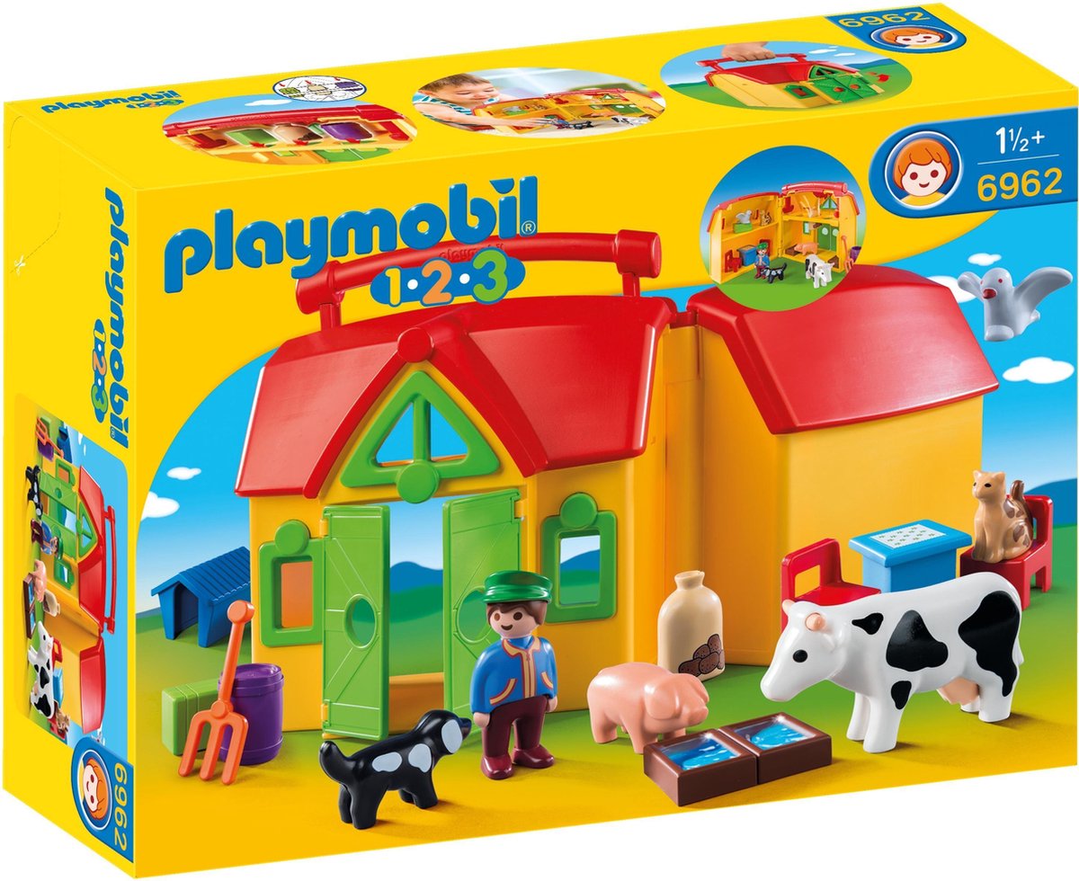 Playmobil 1, 2, 3: Meeneemboerderij met dieren (6962) - Amarillo