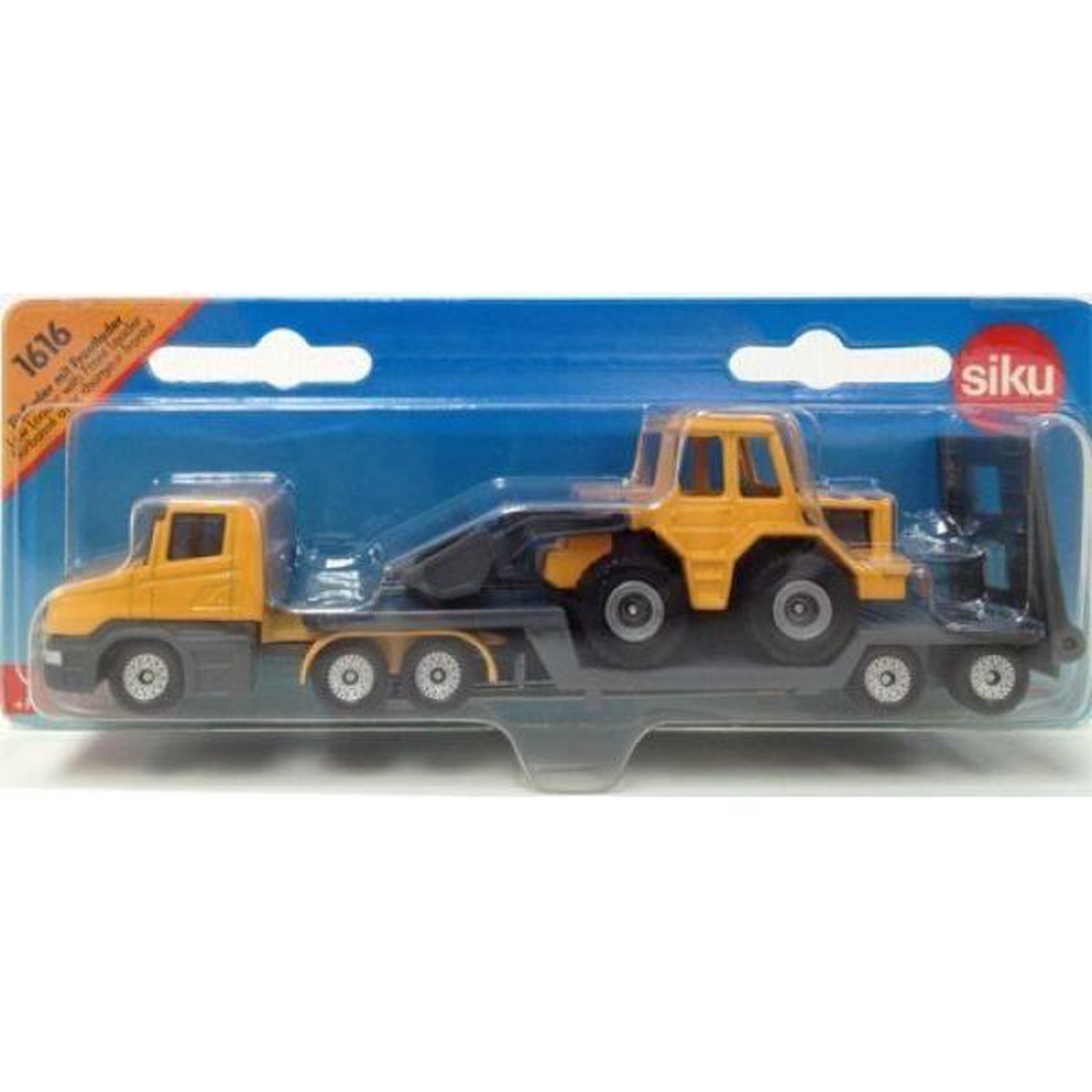 Siku dieplader met voorlader/zwart (1616) - Rood