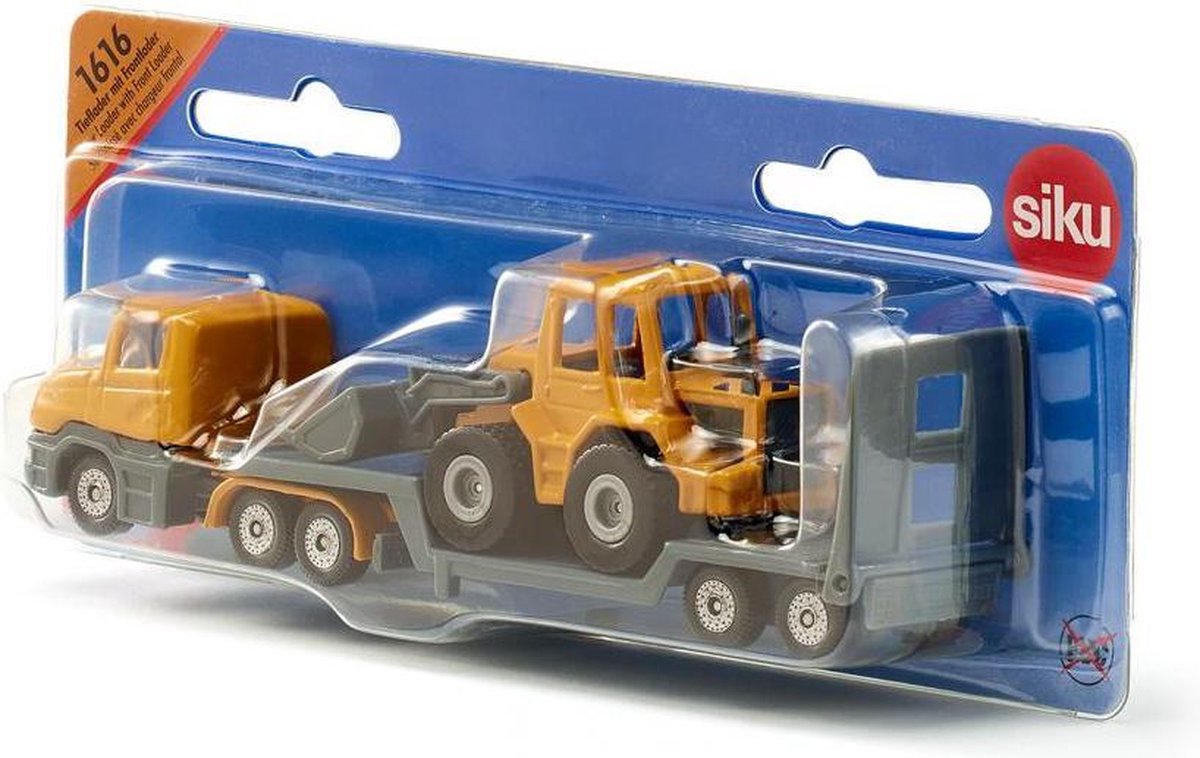 Siku dieplader met voorlader/zwart (1616) - Rood