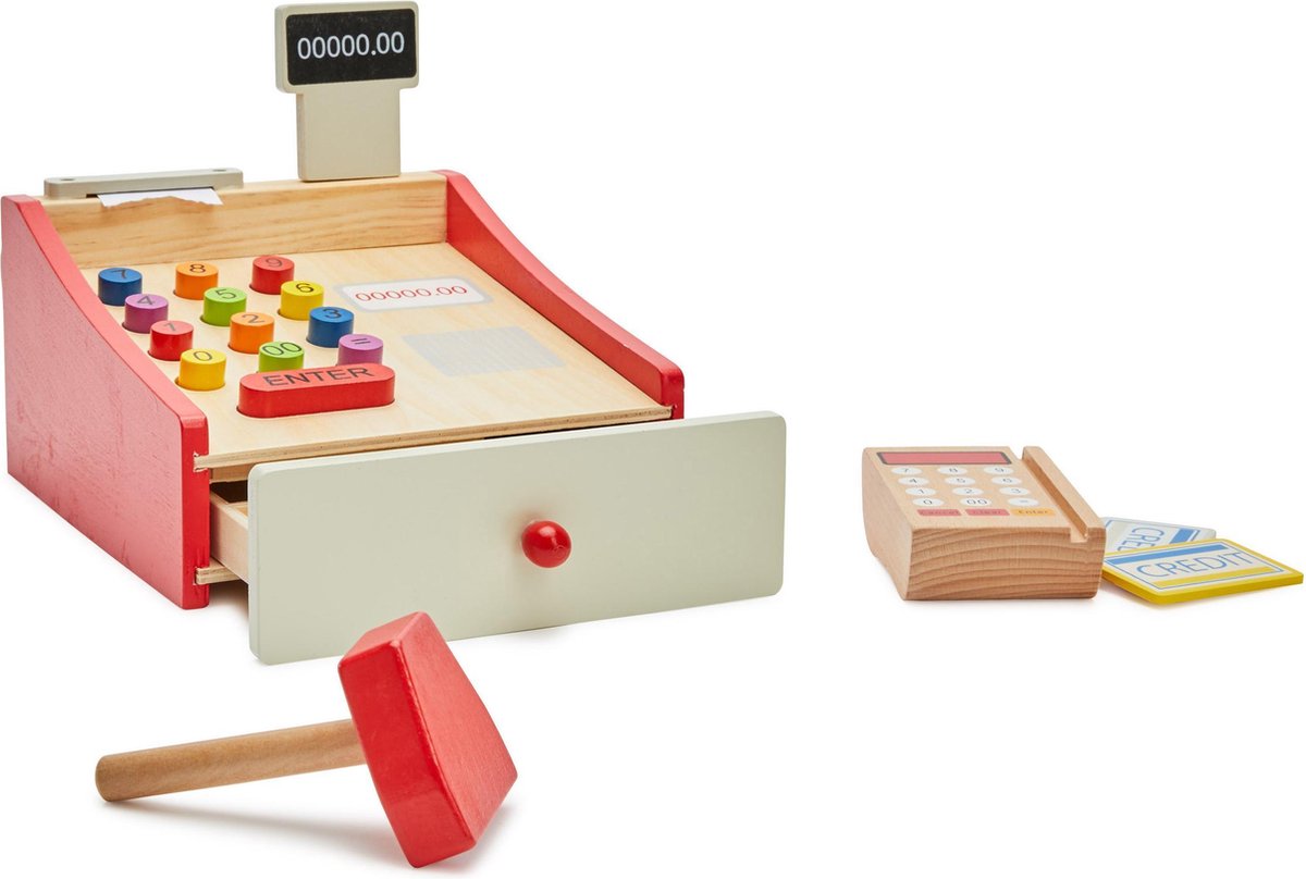 Joueco Jouéco houten kassa met scanner