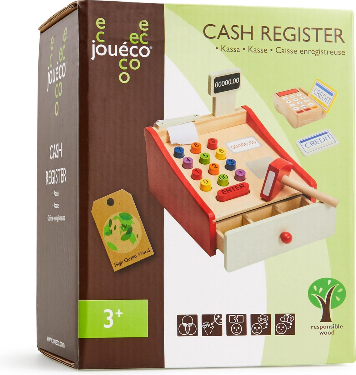 Joueco Jouéco houten kassa met scanner