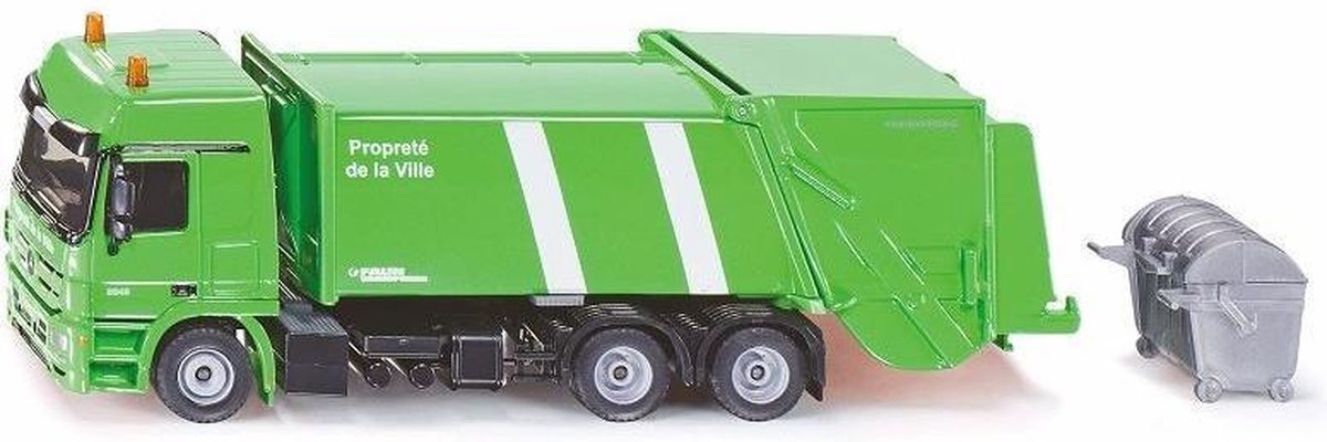 Siku Mercedes Benz vuiniswagen met Faun Variopress (2938) - Groen