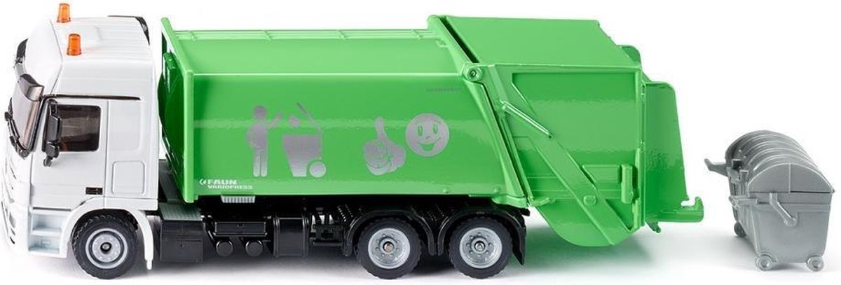 Siku Mercedes Benz vuiniswagen met Faun Variopress (2938) - Groen