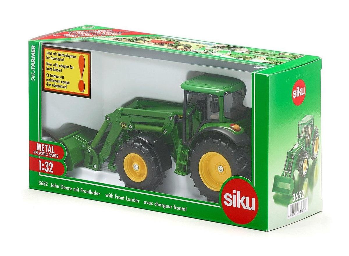 Siku John Deere 6820 tractor met voorlader (3652) - Groen