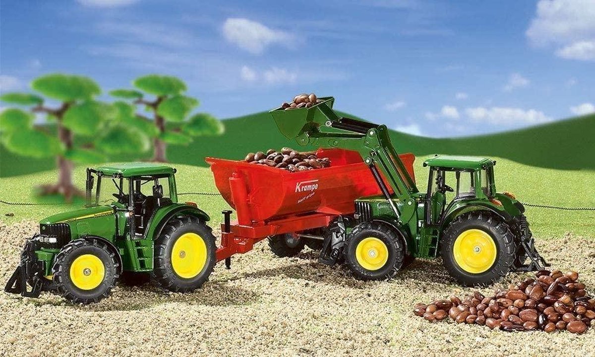 Siku John Deere 6820 tractor met voorlader (3652) - Groen