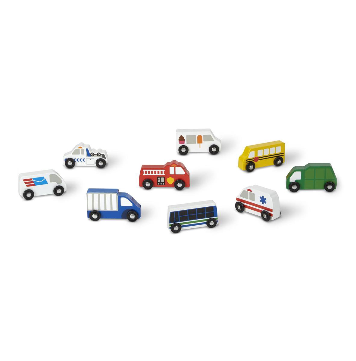 Melissa & Doug auto set junior 10 cm hout 10 delig