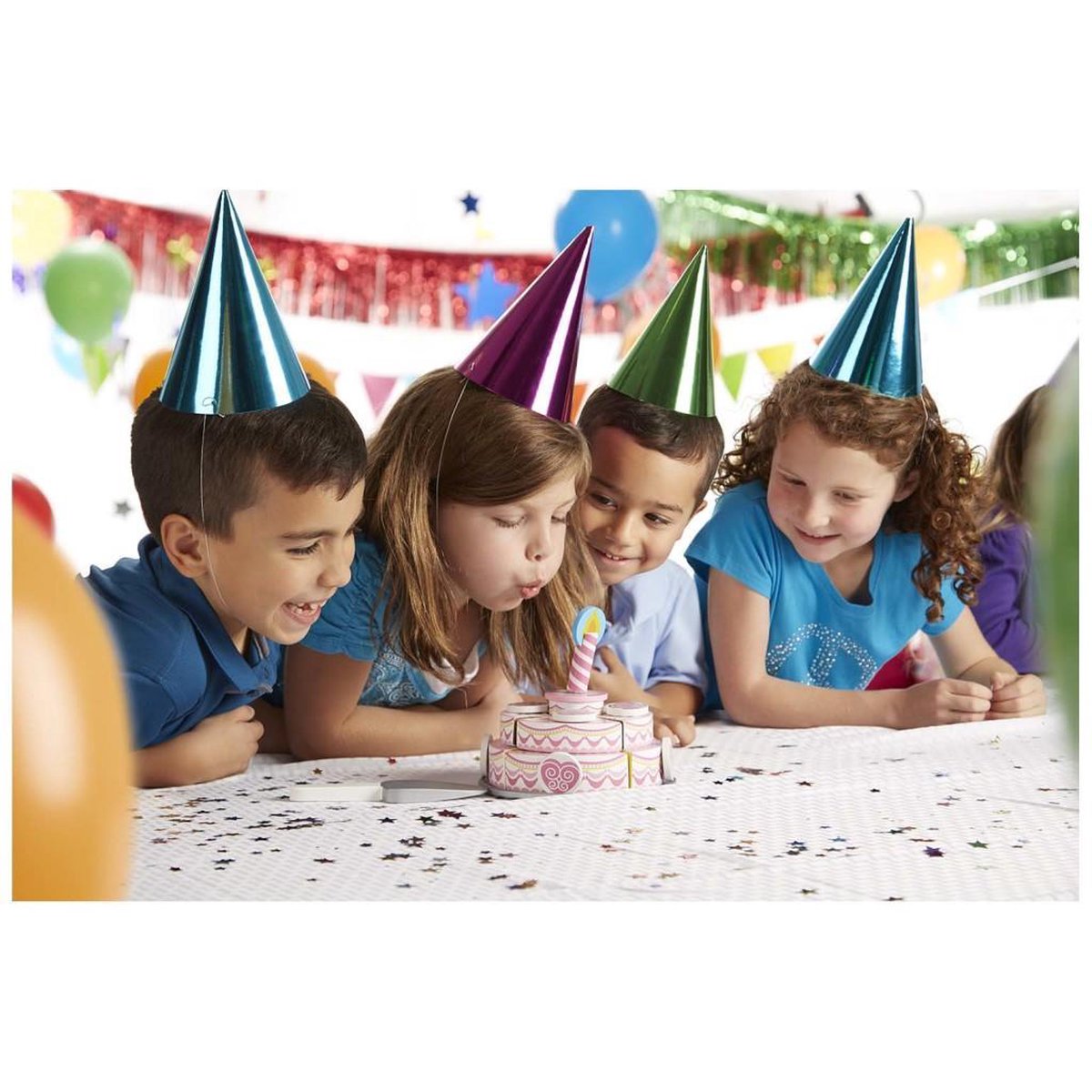 Melissa & Doug houten verjaardagstaart 20 delig - Roze