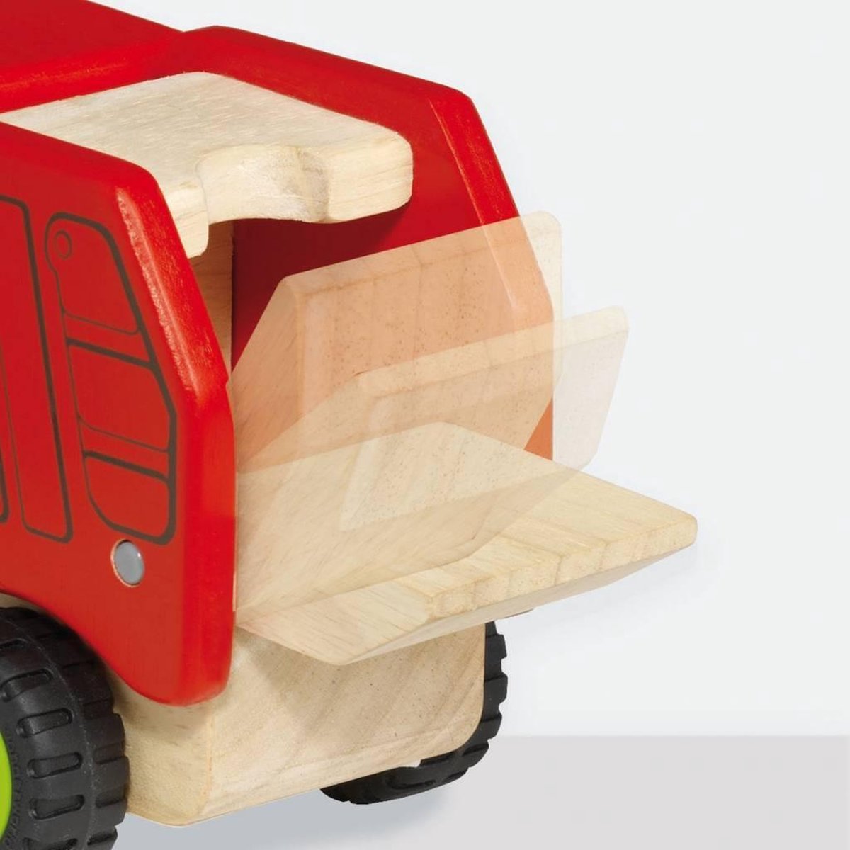 Goki Houten Vuilniswagen 15 X 8,5 X 10 cm - Groen