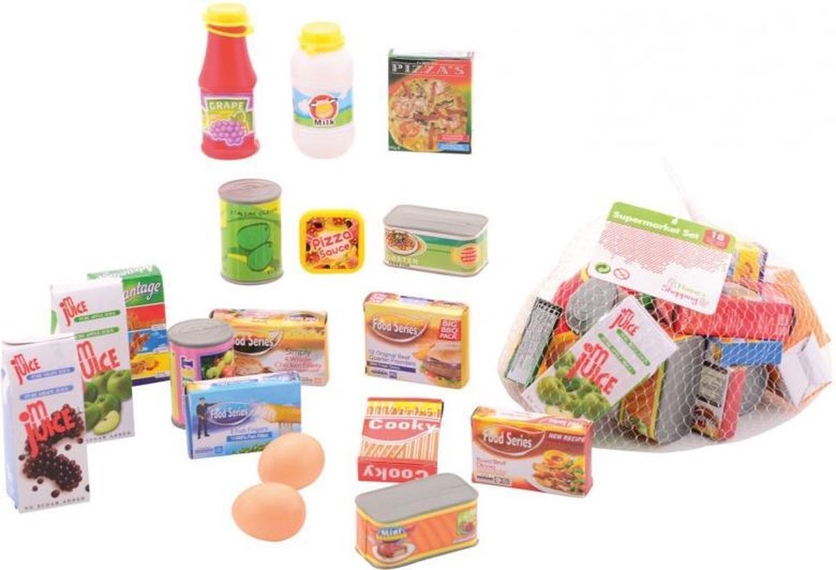 Johntoy supermarkt accessoiresset 18 stuks