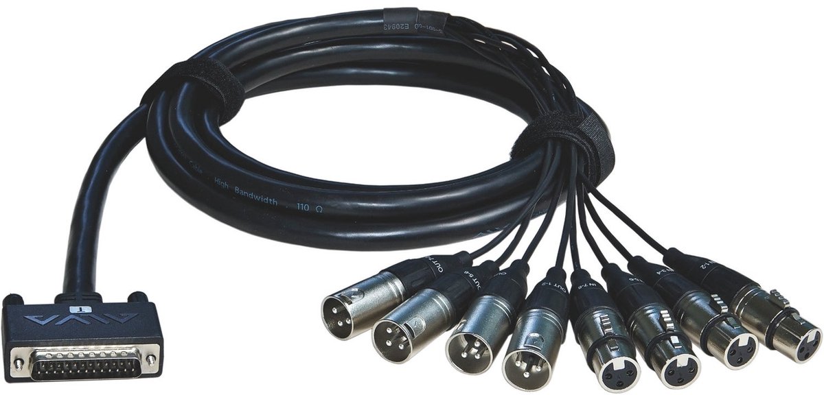Alva AES25-4F4M1 D-sub <> 4x XLR-F & 4x XLR-M 1m multikabel