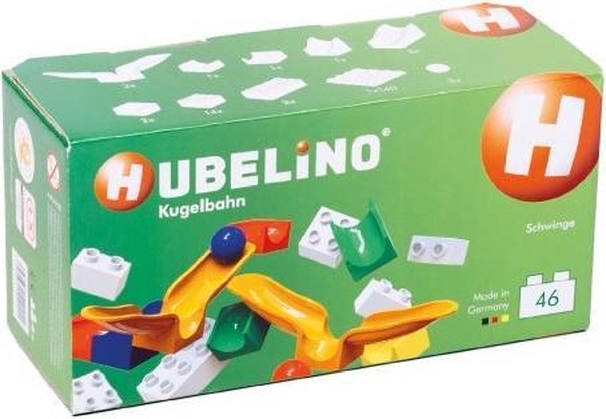 Hubelino knikkerbaan: slingergootaanvulset 46 delig