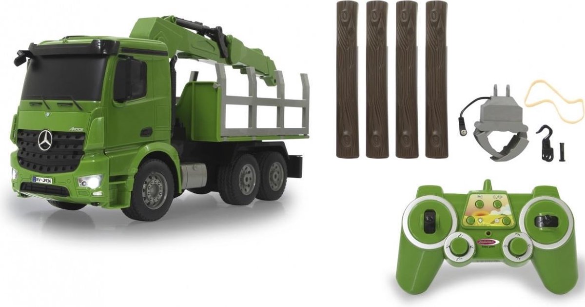 Jamara RC Mercedes Benz Actros vrachtwagen 39,5 x 23 cm 10 delig - Groen