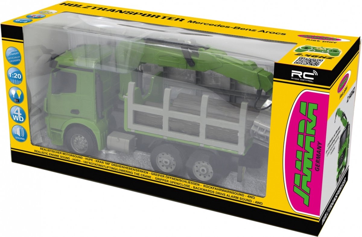 Jamara RC Mercedes Benz Actros vrachtwagen 39,5 x 23 cm 10 delig - Groen