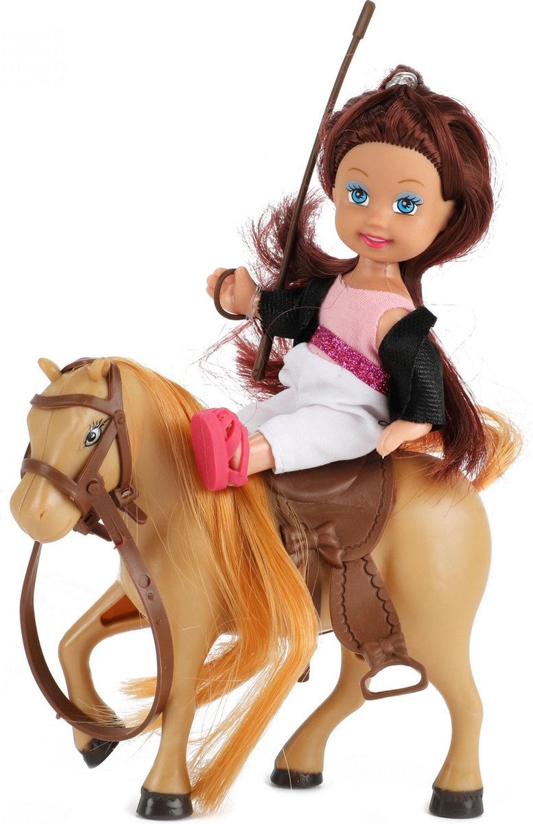 Toi-Toys Toi Toys minipop met paardjes Lilly junior beige 4 delig - Bruin