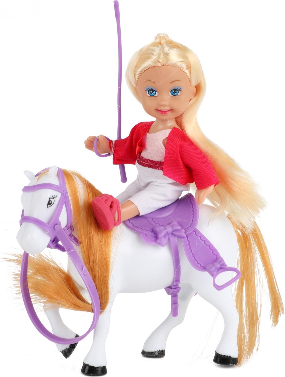 Toi-Toys Toi Toys minipop met paardjes Lilly junior beige 4 delig - Bruin