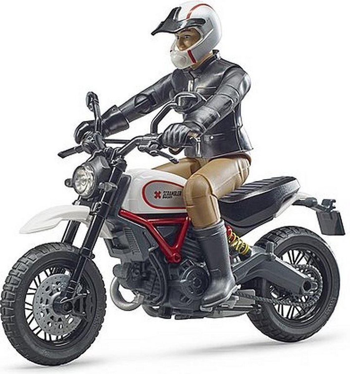 Bruder Ducati Scrambler Desert Sled met bestuurder
